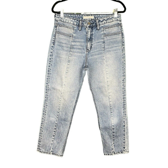 Hidden Jeans Women Size 29 Seam Detail Slit Pockets Med Wash Boho Hippie - Picture 1 of 10